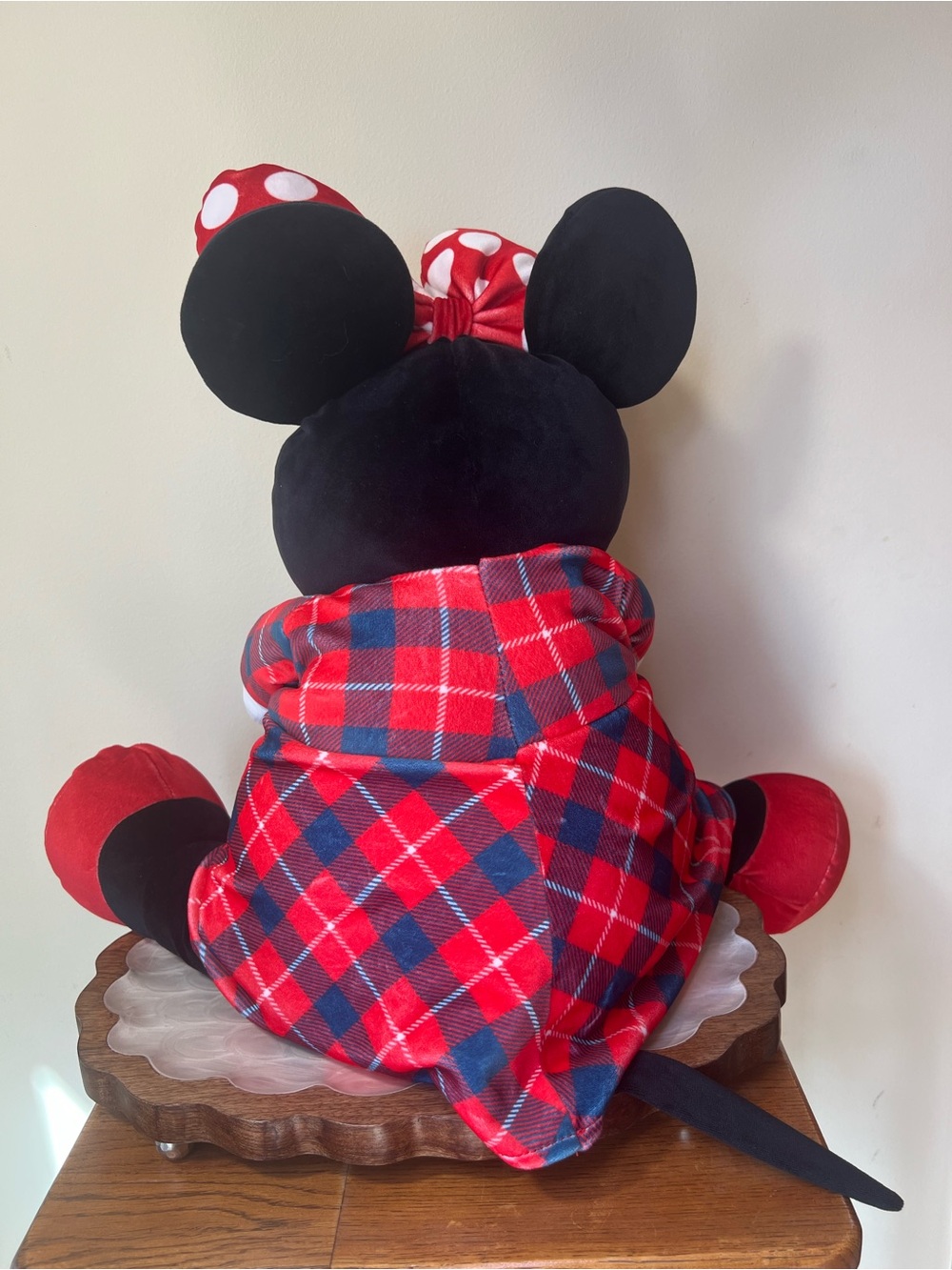 Disney Parks Minnie Mouse Cuddleez Plush Large Buffalo Plaid Stuffed Animal - Picture 4 of 13